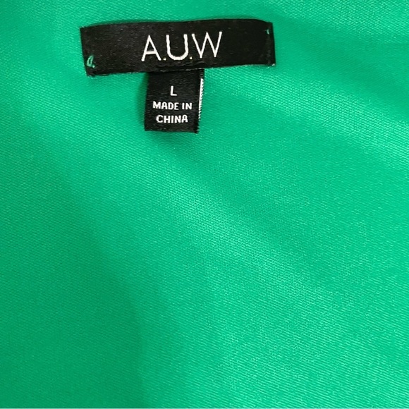 AUW Green Floral Short Sleeve Wrap Dress Womens
Size Large - Picture 10 of 16